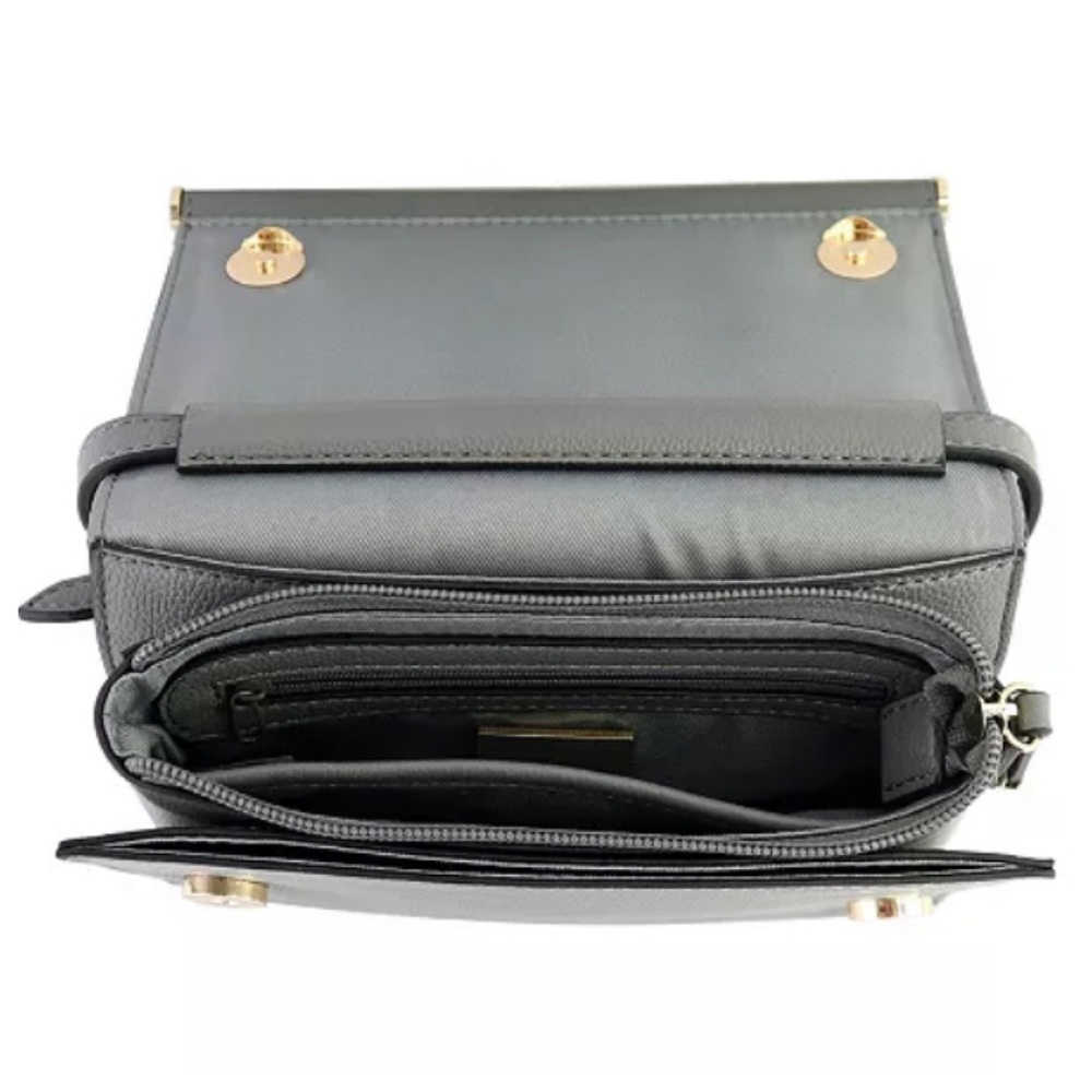 INC Convertible Fanny-Pack- Crossbody Belt Bag Gray Gold Chain Quilted Sz S NWT - Picture 4 of 8